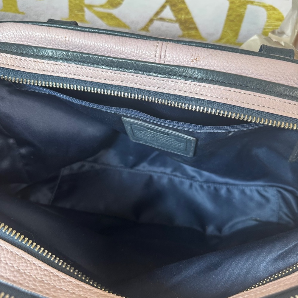 Coach Pink and Navy Satchel with Structured Design - Picture 11 of 17